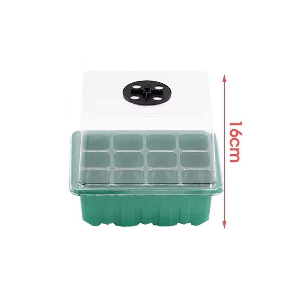16cm Height Grow Box Full Spectrum Warm Grow Light Seed Starter Tray Seedling Nursery Container Pot Transparent Cover  Humidity