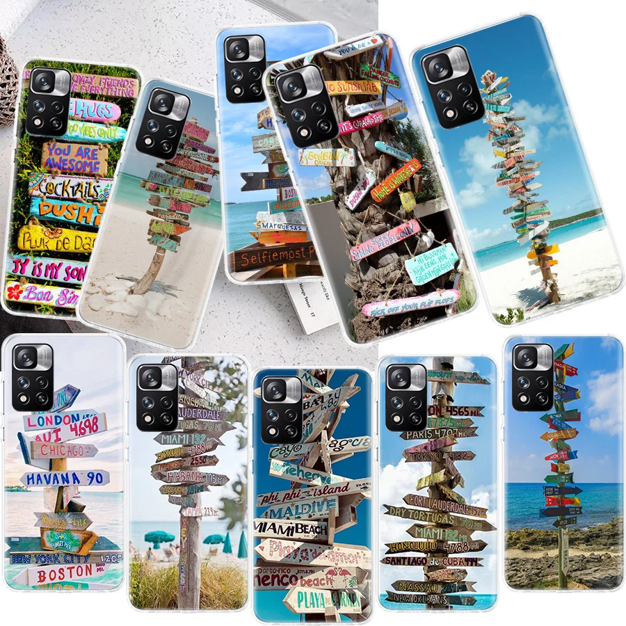 Seaside signs for summer tourism Phone Case For Xiaomi Redmi Note 13 Pro Plus 5G 12 12C 9 9T 9C 9A 10C 10A 10 K60 K70 Pro 8A 8 7