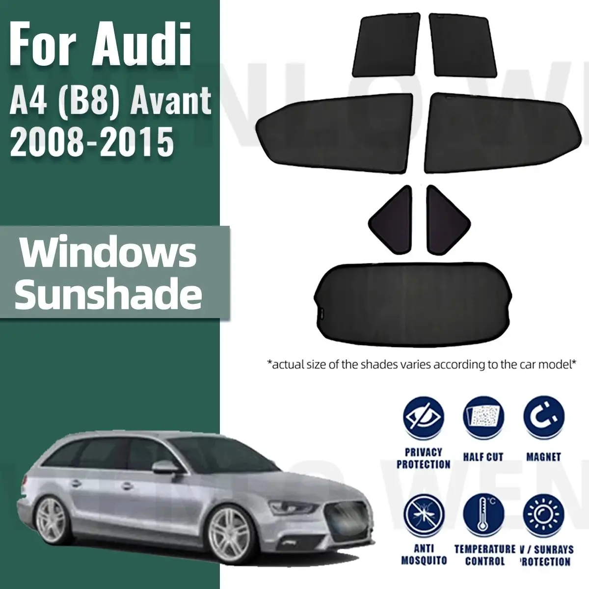 For Audi A4 B8 Avant 2008-2016 Car Sunshade Visor Front Windshield Frame Curtain Rear Baby Side Window Sun Shade Shield