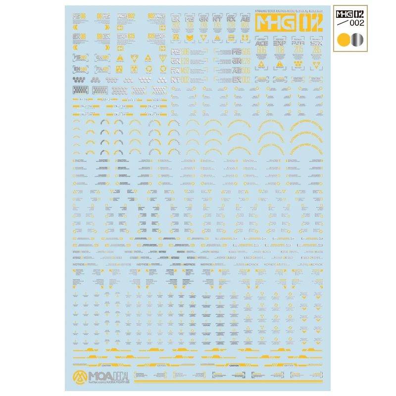 HOBBY MIO MHG02 1/144/100 Scale Model Decals Universal Warning Sign Water Sticker Model Tools Model Hobby DIY