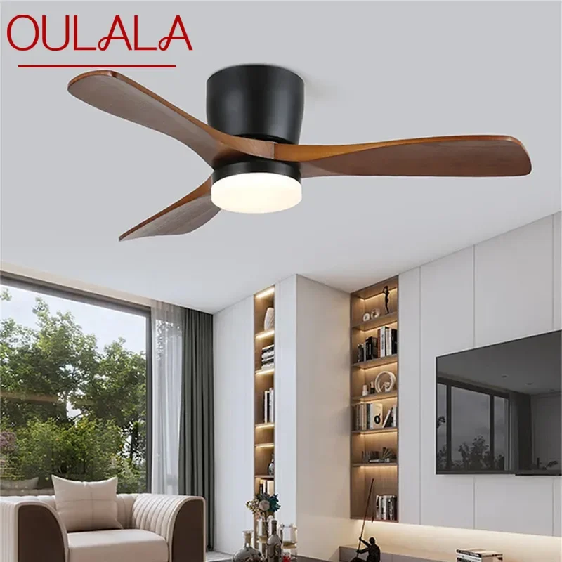 

OULALA Modern Fan Light Luxury Living Room Restaurant Bedroom Children's Room LED Ceiling Fan Light Remote Electric Fan Light