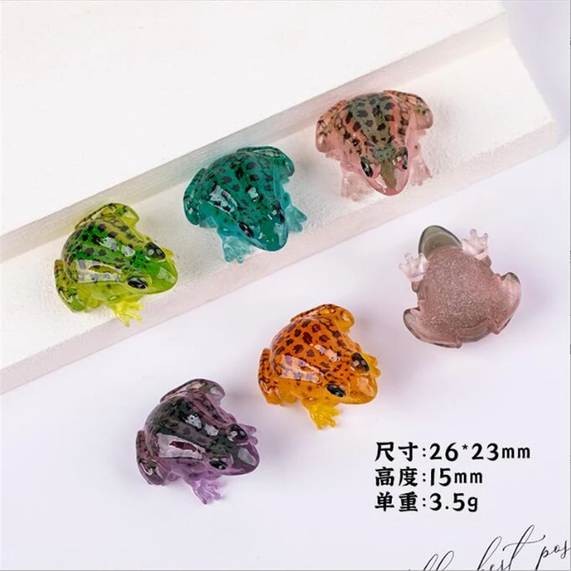 10Pcs/Lot New Resin Frog Acrylic Animal Beads Charm Connectors Diy Earrings Keychain Phonecase Jewelry Making Resin Acessories