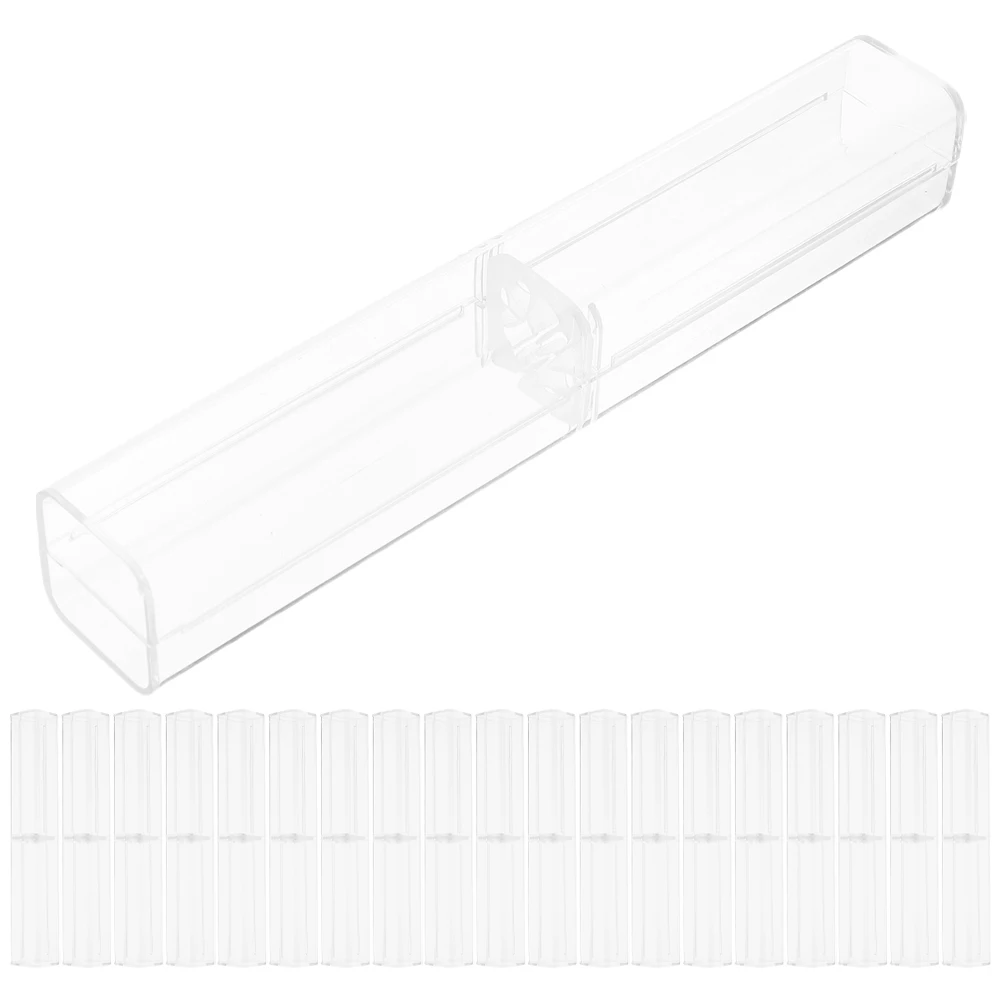 

20 Pcs Transparent Pencil Case Display Clear Plastic Marker Storage Organizer Holder Container
