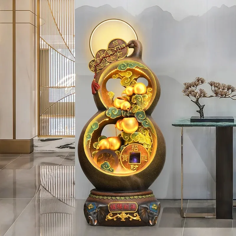 New Chinese-style living room gourd flowing water ornament festive decoration housewarming opening gift circulating water landin