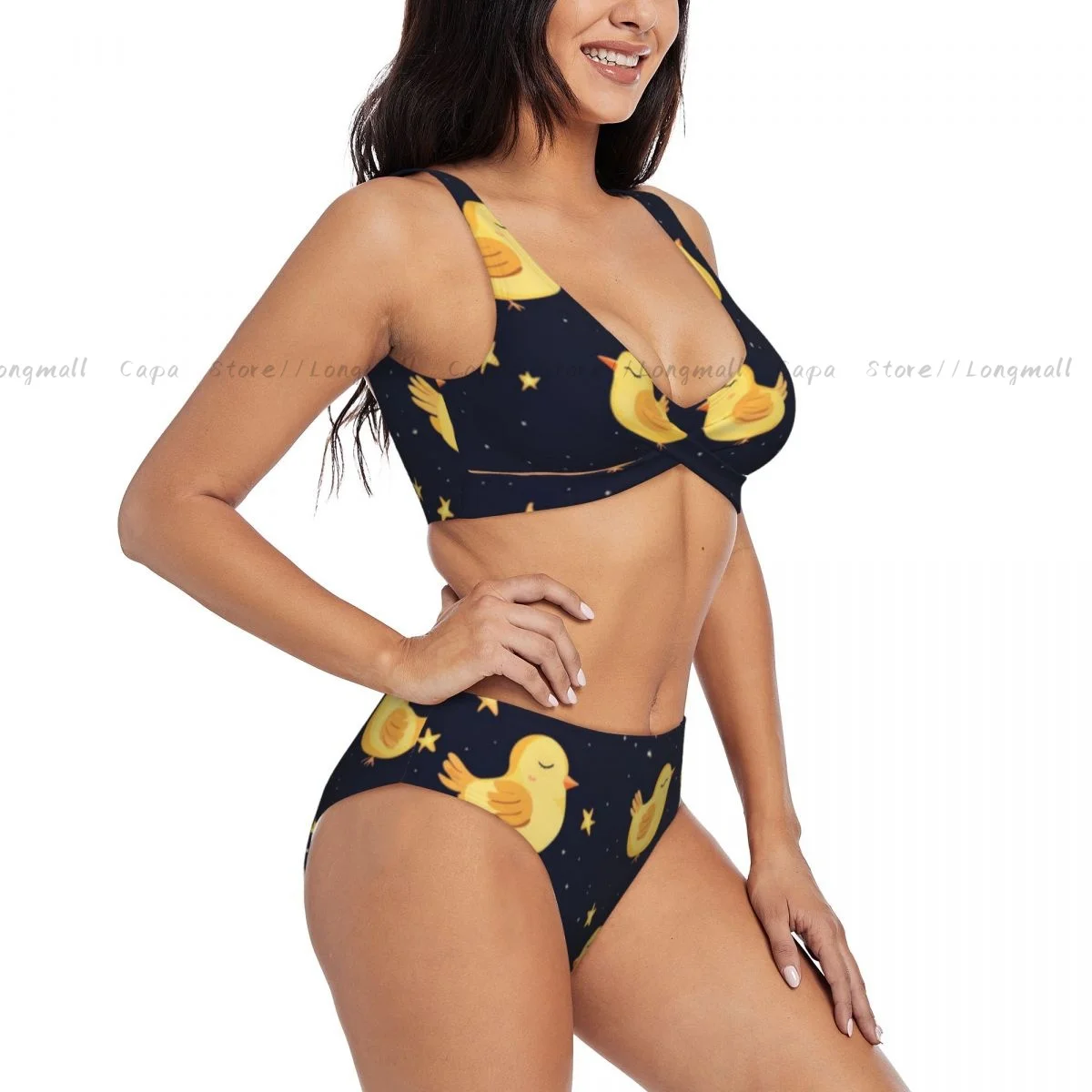 

Women Bikini Set Night Sky Chick Pattern Swimsuit Push Up Female Swimwear Bathing Suit