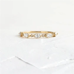 Aide 925 Sterling Silver Big Oval Crystal Rings For Women Rainbow Zircon Pave Slim Thin Rings Wedding Engagement Party Jewelry
