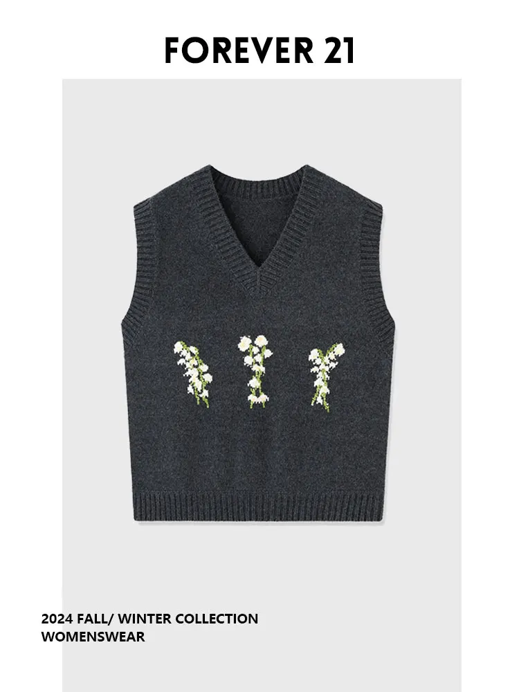 

Жилетка Forever 2 в стиле ретро, модная, с узором «колокольчик», для многослойного образа, создающая романтическую атмосферу, с V-образным вырезом, стандартной длины, из смесовой шерсти