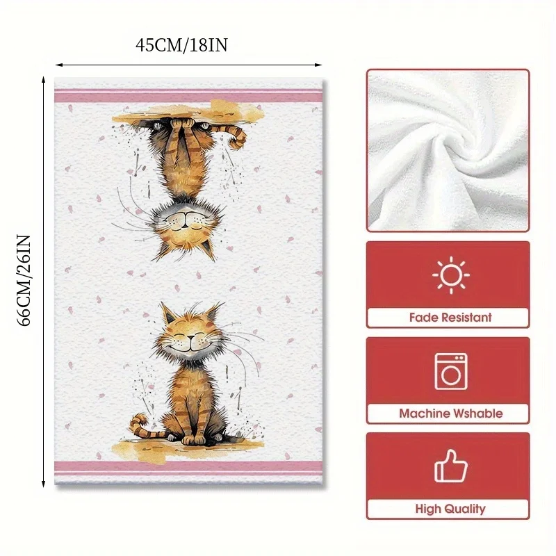 مناشف الأطباق القط ابتسامة البتلة خلفية ستوكات ماصة المطبخ منشفة اليد المنزل الطبخ الحمام تنظيف اللوازم المنزلية