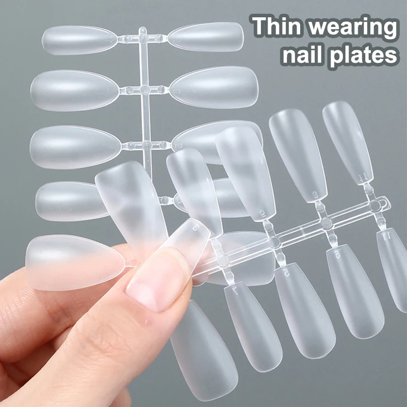 100PCS/Box False Nails Press On Nails Coffin Artificial Nails Clear Fake Nail Tips For Extension Manicure Tool