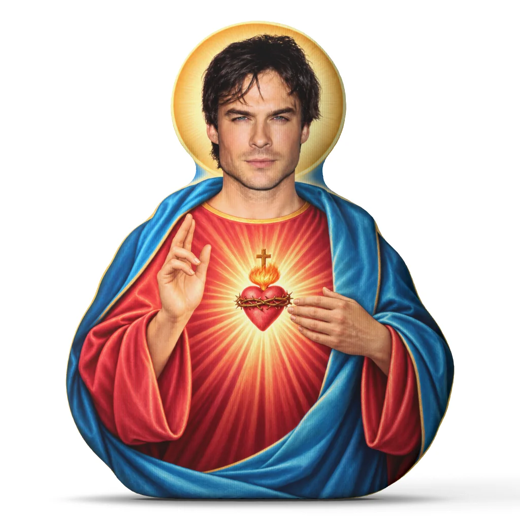 Damon Salvatore Jesus Shaped Pillow Irregular Stuffed Throw Pillows for Home Decoration