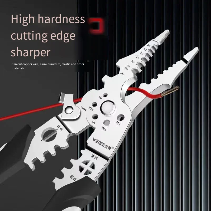 Pince à dénuder le fil électrique multifonctionnelle, épissure, Peeling de la peau, flexion du fil, Type importé, ciseaux d'enroulement de fil, nouveauté 2024