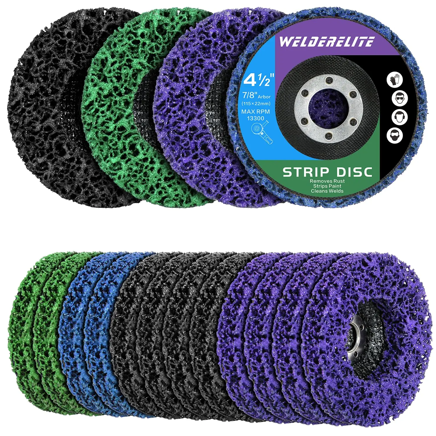 

12-Pack Paint Stripper Discs for Angle Grinder, 4-1/2" x 7/8" - Rust, Paint, Oxide Removal Wheels for Metal and Wood