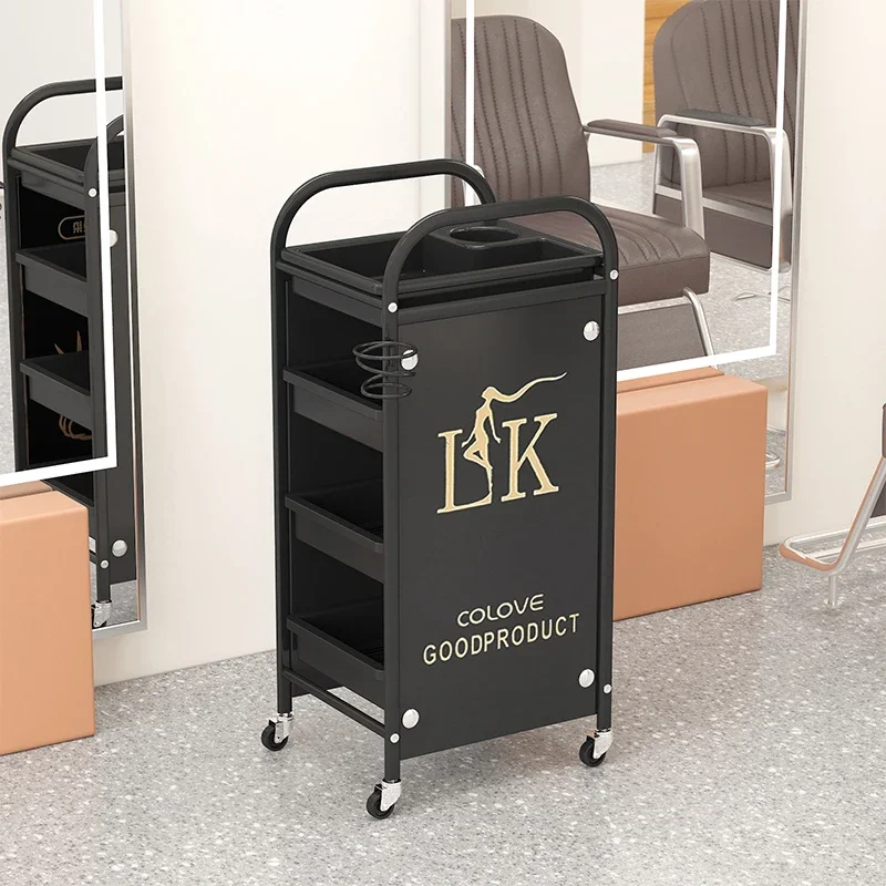 Salon Trolley Cart Table Pedicure Beauty Drawers Manicure Furniture Stainless Steel Auxiliary Wheels Acrylic Luxury Hairdressing