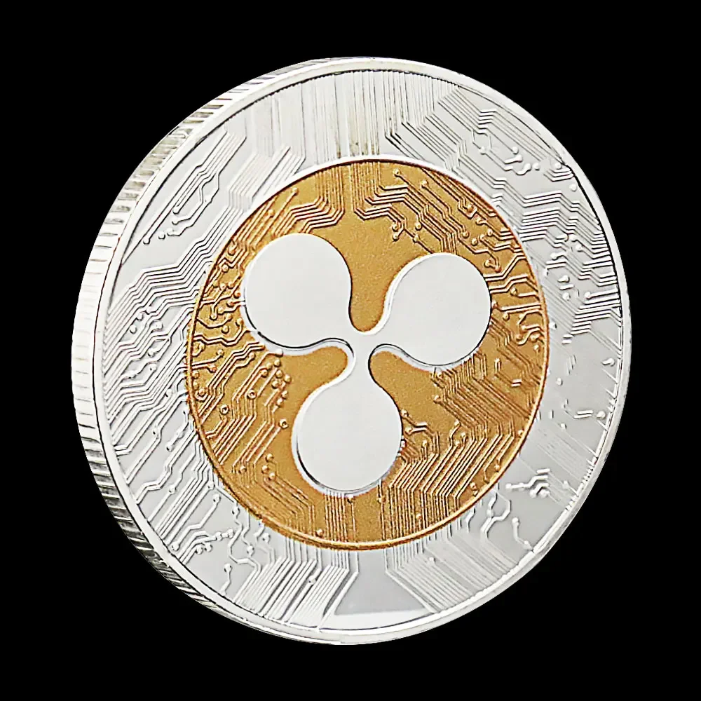 Ripple Coin Souvenirs and Gifts Commemorative Coin Cryptocurrency Physical Crypto Coin Silver Plated Collection