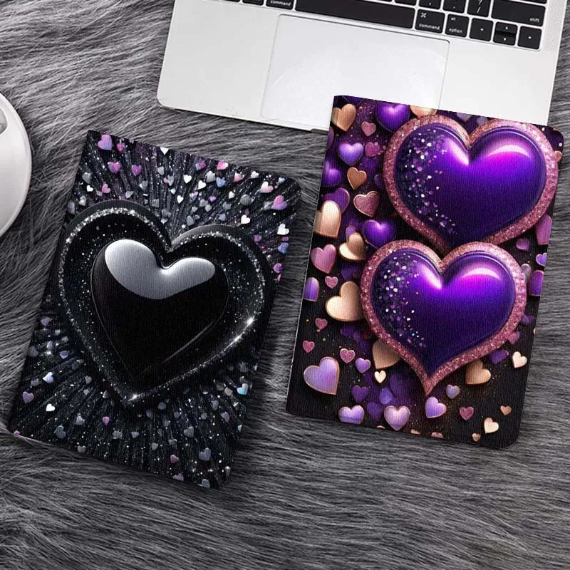 

Black Heart Sparkling Hot Gift For Huawei MediaPad T5 T10s M6 M5Lite SE Honor Tab 5 6 7 V7 V8 X8a X9a Pro Soft Tablet Case