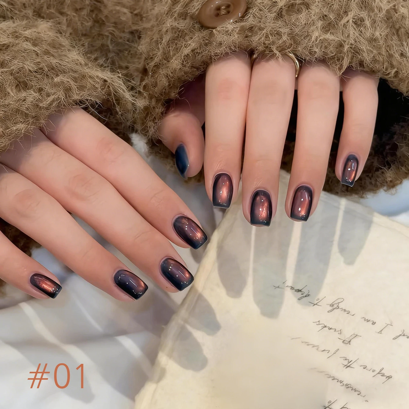 MIANEL 10 ml Ocean Island Sunset Brown Cat Eye Glasperlen Nagelgelpoliermittel Whitening Gel Polish mit fein für den Nagelkunstgebrauch