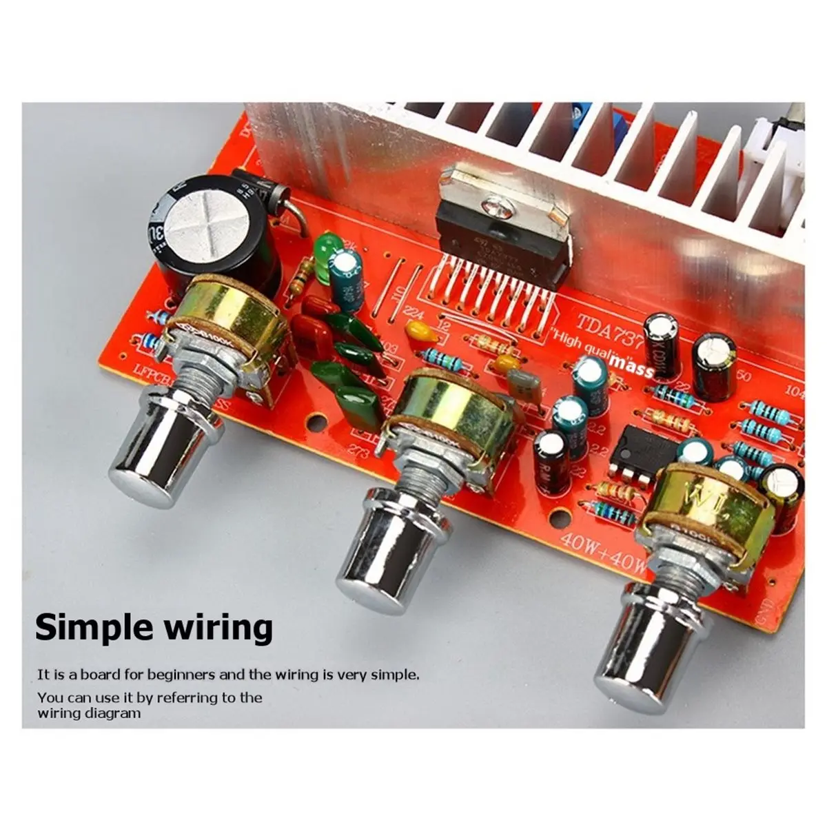DX-7377 TDA7377 DC12V 40Wx2 Car DIY Stereo Amplifier Board with Knob BSBL