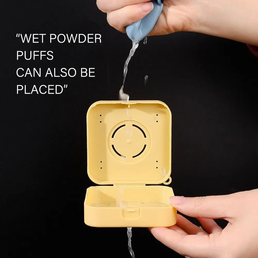 Mini scatola di immagazzinaggio portatile per soffio di cipria Scatola vuota traspirante per pori multipli Scatola per soffio di cipria grande antipolvere per uso domestico da viaggio