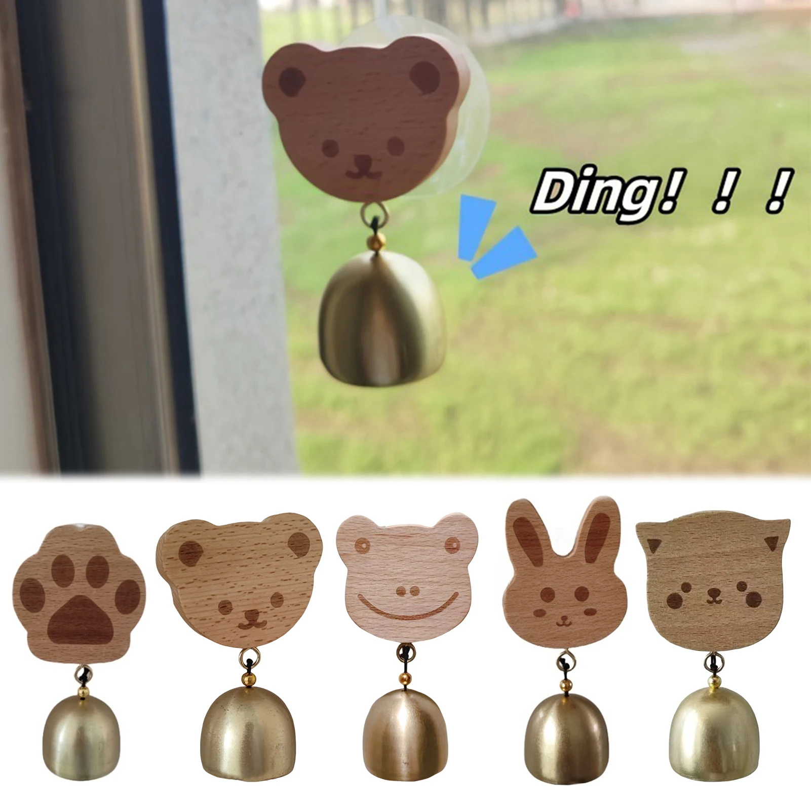 Cartoon Animal Doorbell with Adhesive Patch Sweet Sound Door Chime Home Decoration Store Opening Housewarming Door Bell Gift