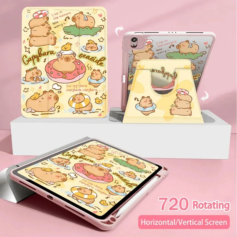 

Чехол Capybara Smart Cover для iPad 10-го поколения 2022 Air 5-го 4-го iPad Pro 11 2022 Ipad Mini 6 8,3 2018 9,7 5/6th Air 2/3 10,5