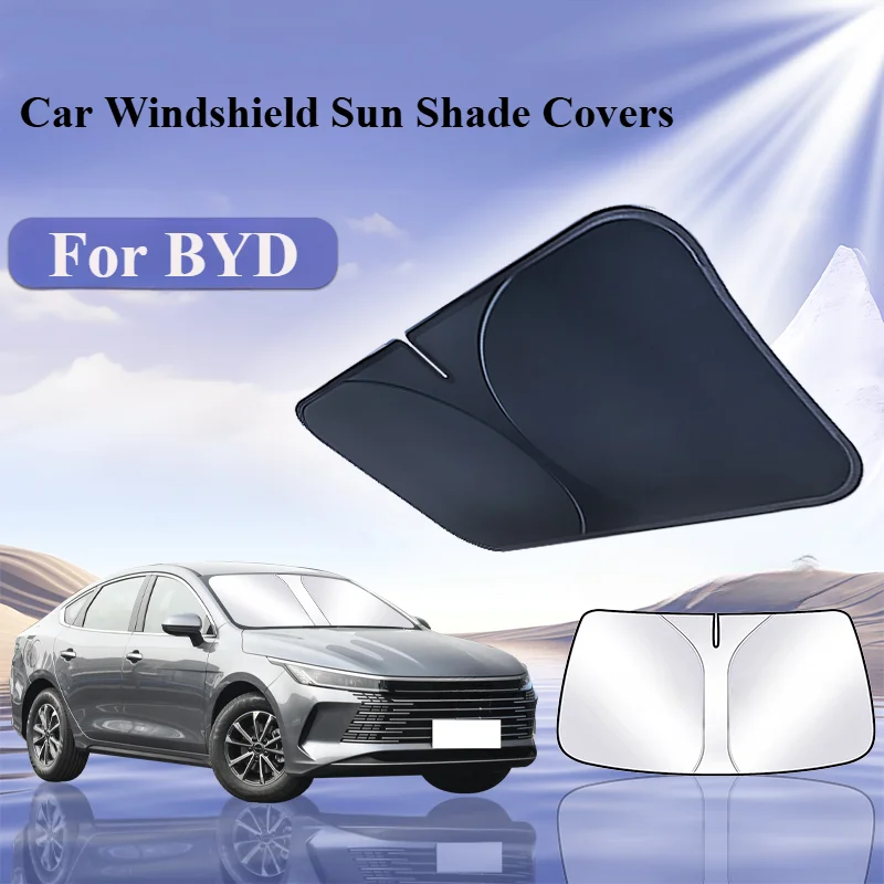 For BYD Atto 3 Han EV Dolphin Car Windshield Sunshades Cover Foldable Car Summer Sun Anti UV Protection Front Window Sun Shade