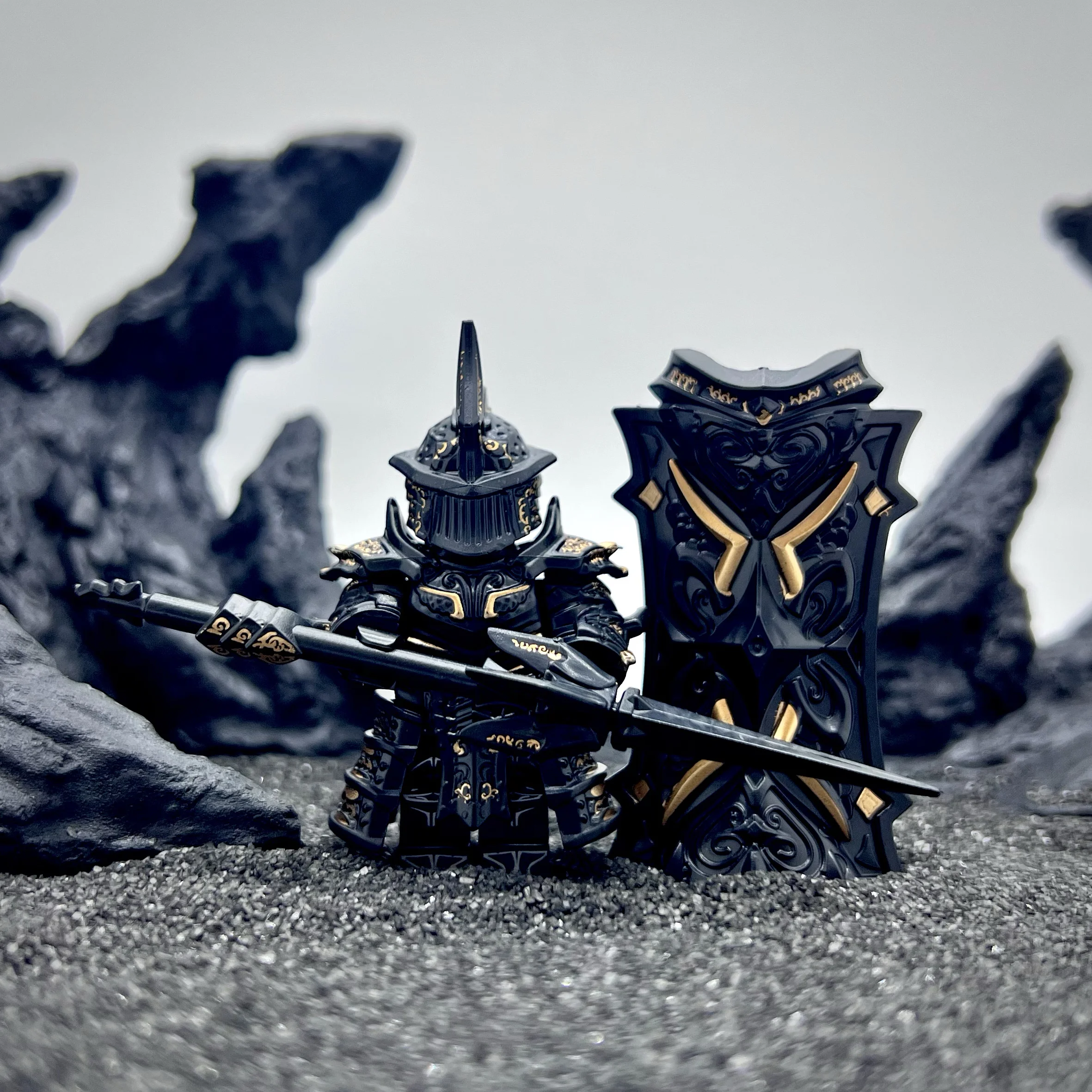 شيطان الروح برج الفرسان الجندي القرون الوسطى الحرس درع درع اليدوية اللبنات الطرف الثالث تجميعها الحرفية حلية #3