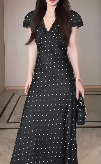 Vestido de Moda Feminino Elegante e Personalizado para Primavera Verão 2025, Vestido Estampado em Camadas