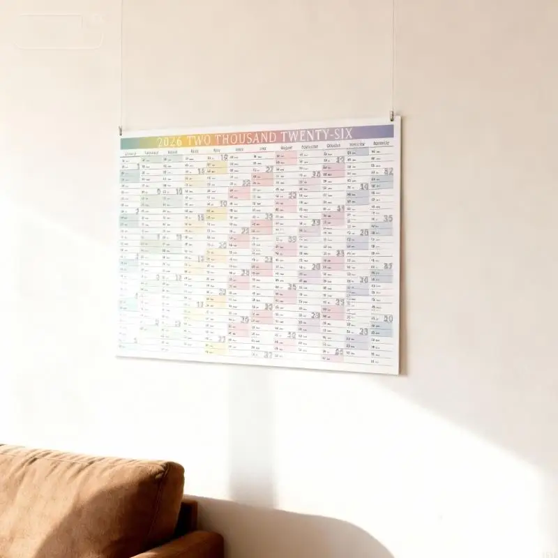 

2026 wall calendar, poster-Styles weeklys planner with stickers, Made Ofss 12-month thick paper, suitable for home, office