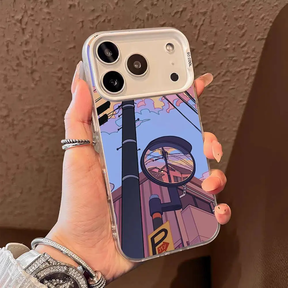 Retro Japanese Style Phone Case For IPhone 17 Air 16 E 15 14 Plus 13 12 11 Pro Max Colored Silver Cover