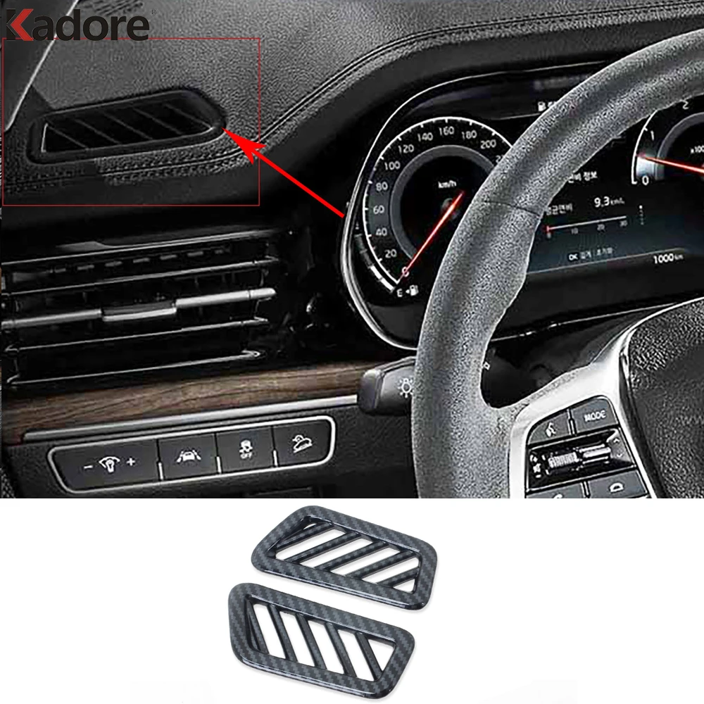 

Передняя крышка вентиляционного отверстия автомобиля, накладка для KIA Mohave Borrego 2020-2022 2023 2024 2025, аксессуары для интерьера из углеродного волокна