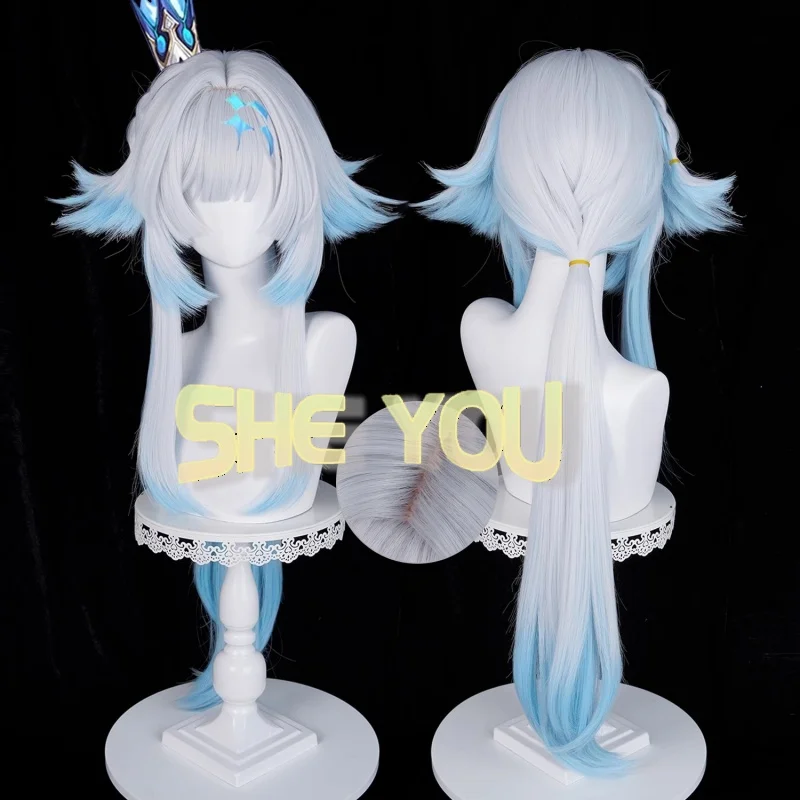 

Cerydra Cosplay Wig Gray White Blue Mixed Colors 90cm Wigs Heat Resistant Synthetic Hair Cosplay Anime Wig