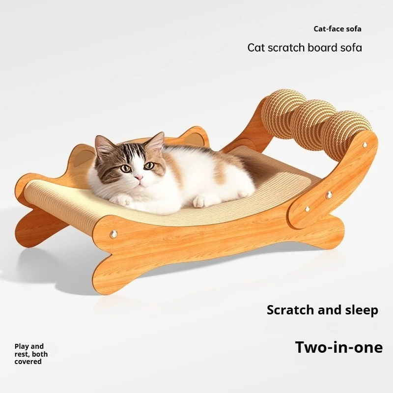 Integrated Cat Scratcher & Bed Durable No Shedding Sisal Lounge Chair Scratch Pad Sofa Protector Pet Supplies