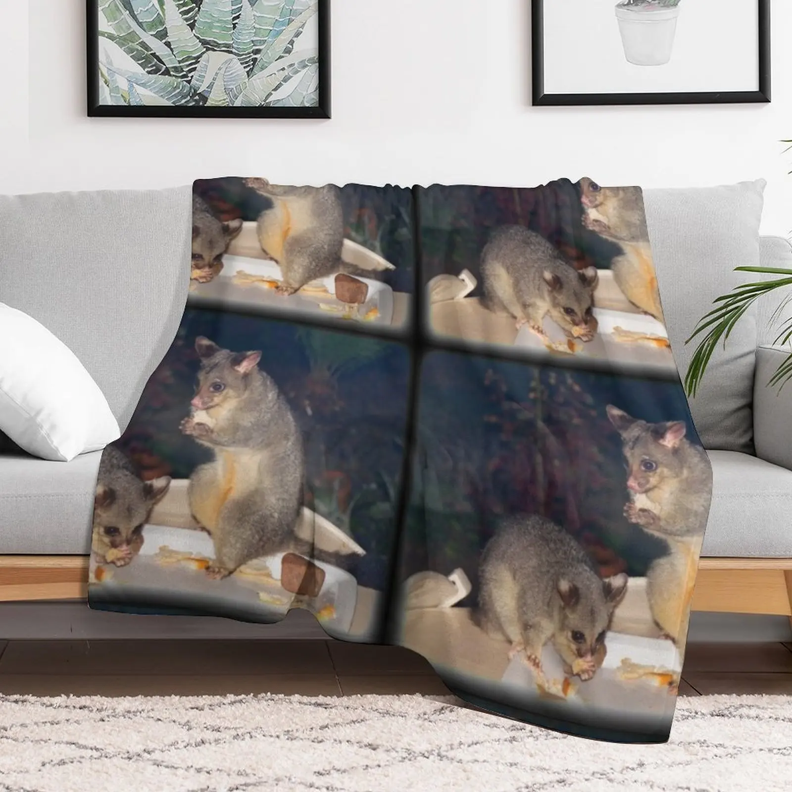 Australian Brushtail Possum and Joey Throw Blanket Luxury St Luxury Brand Warm Hairy Blankets