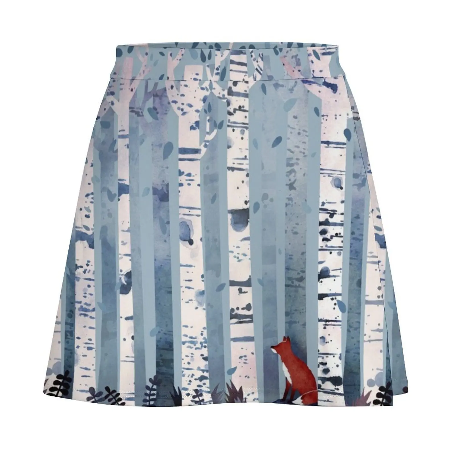 The Birches (in Blue) Mini Skirt korean style Kawaii Miniskirt woman Women's skirt Mini Skirt