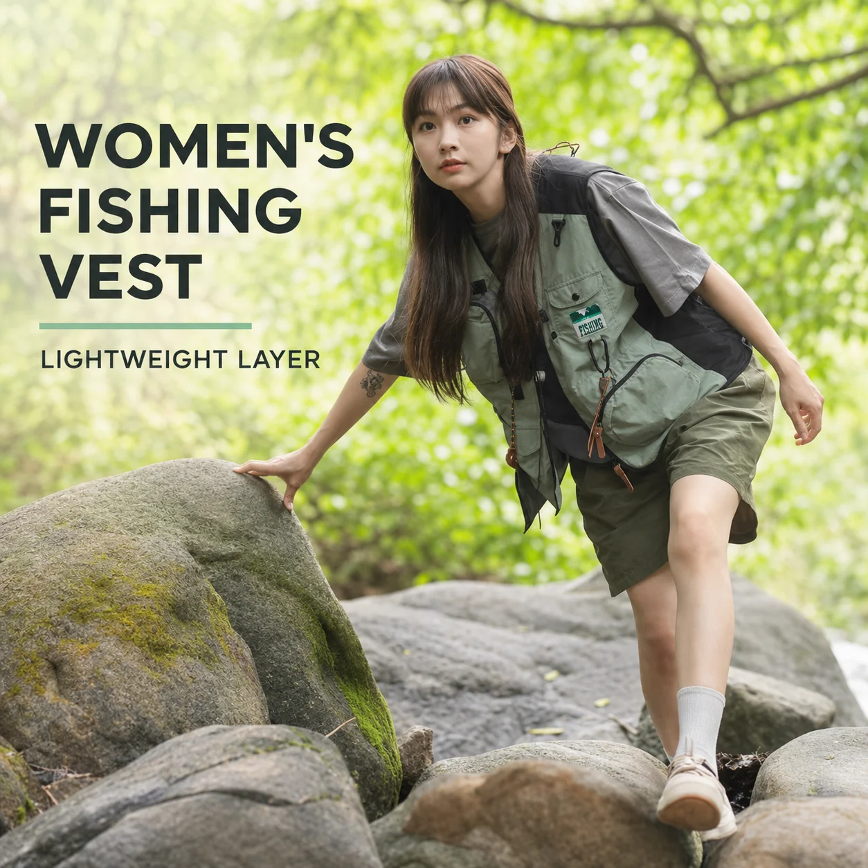Men Women Fishing Vest Quick Dry Lightweight Multi Pocket Color Block Waistcoat Buckle Front Sleeveless Vest for Fishing