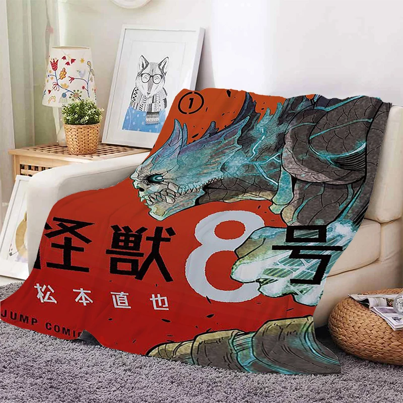 Fashion Anime Blanket Sofa Winter Kaiju No. 8 Warm Bed Fleece Custom Nap Home Fluffy Soft Blankets King Size Microfiber Bedding