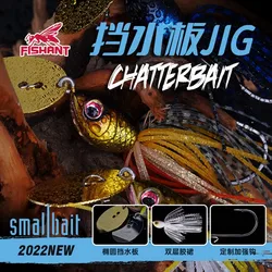 낚시 펜더 지그 와이어 미끼 고무 스커트 리드 후크 낚시 미끼, 풀 수영 레이어 인공 워블러 가짜 미끼, 10g/14g