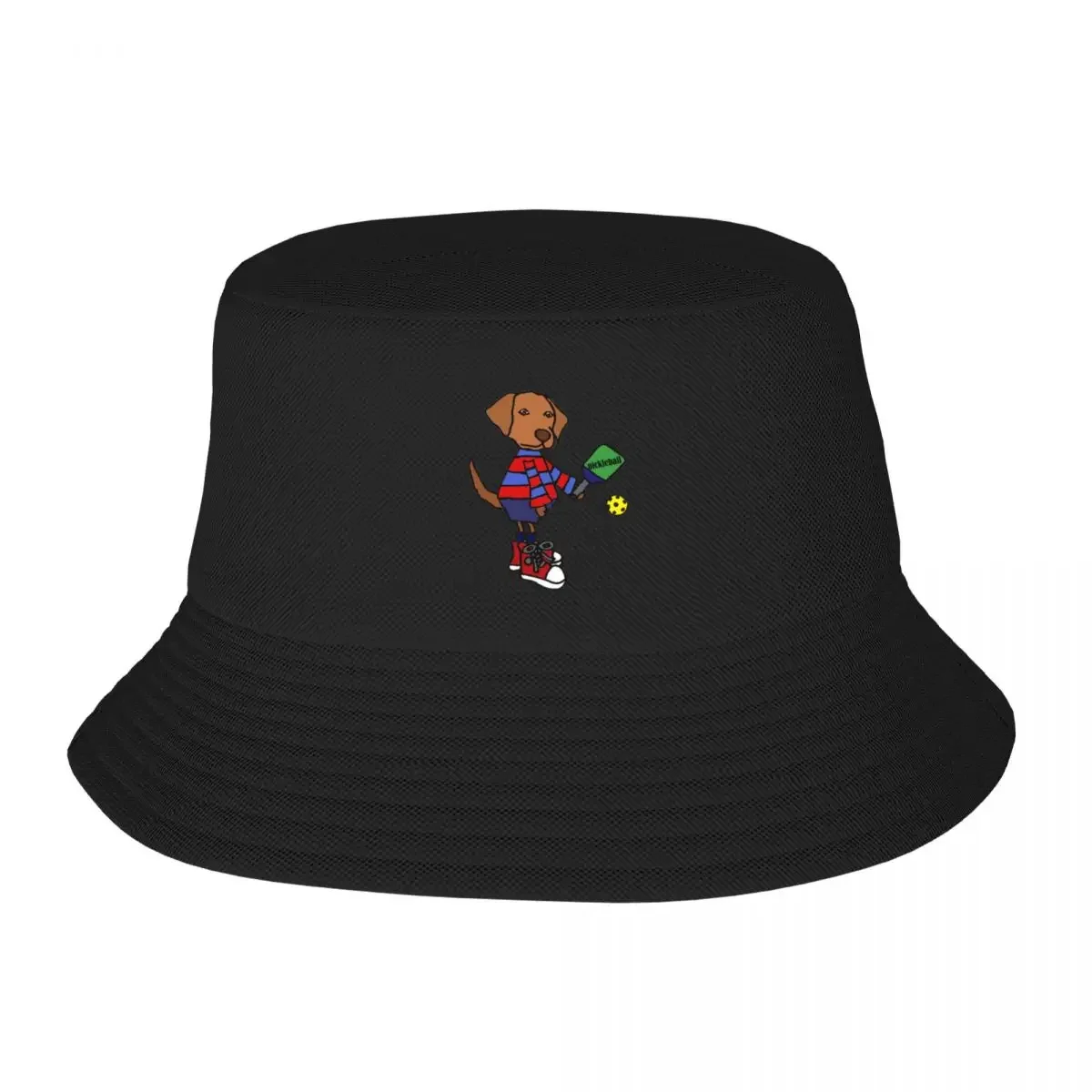 Funny Chocolate Lab Dog Playing Pickleball Bucket Hat Rugby dad hat summer hat Women Beach Fashion Men's