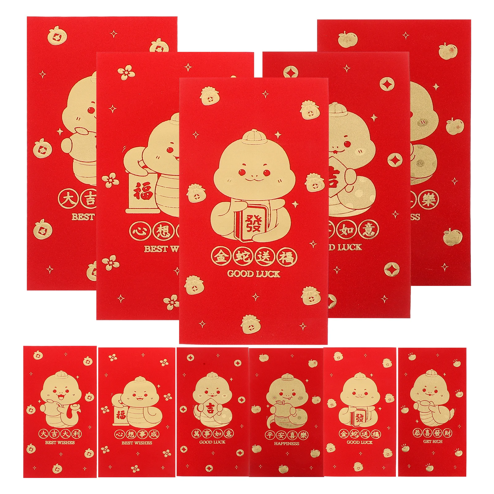 

12pcs Red Envelopes Chinese New Year Hongbao Wedding Red Envelope Glittery Luxury Traditional Money Holders Festive Decorative