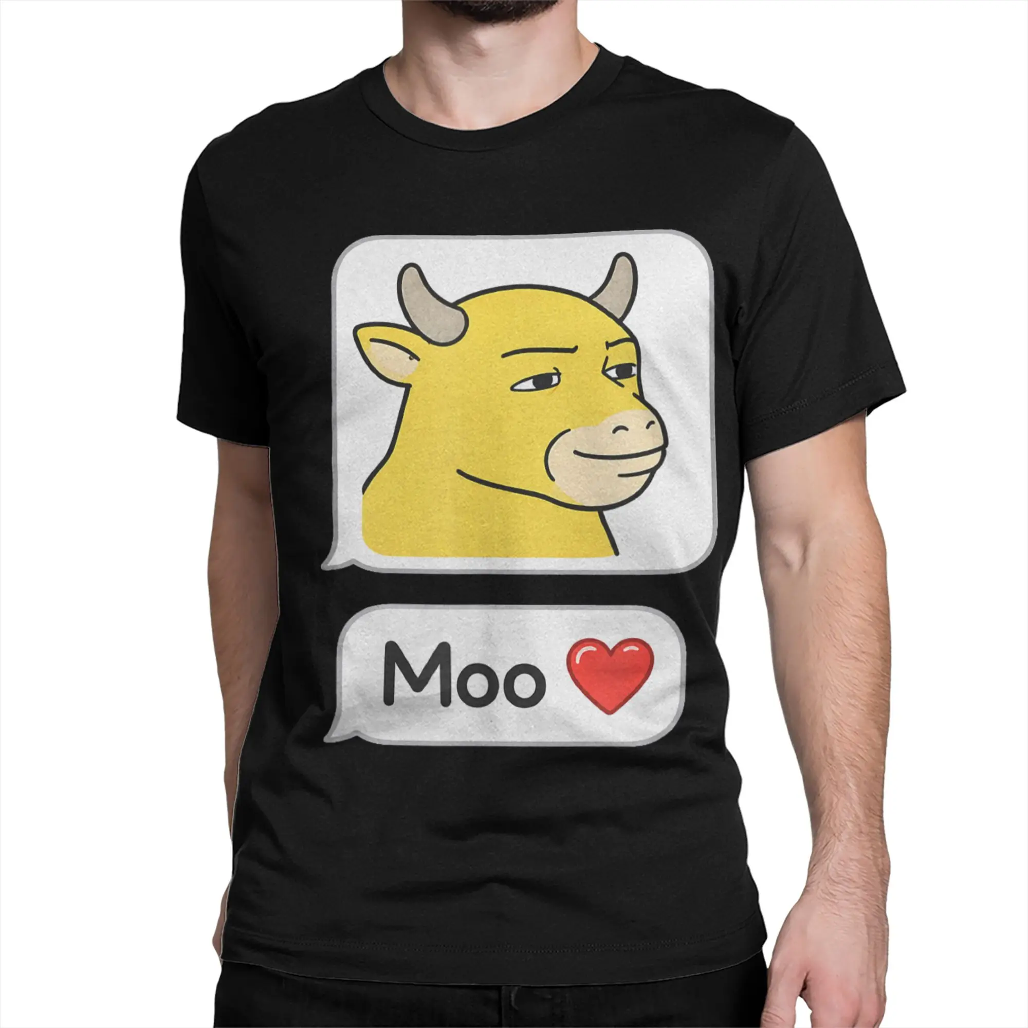 NIU Lai Moo Love Viral Chinese Cow Reaction Meme T-Shirt for Men Women  Pure Cotton Tee Shirt Crewneck T Shirt Summer Tops