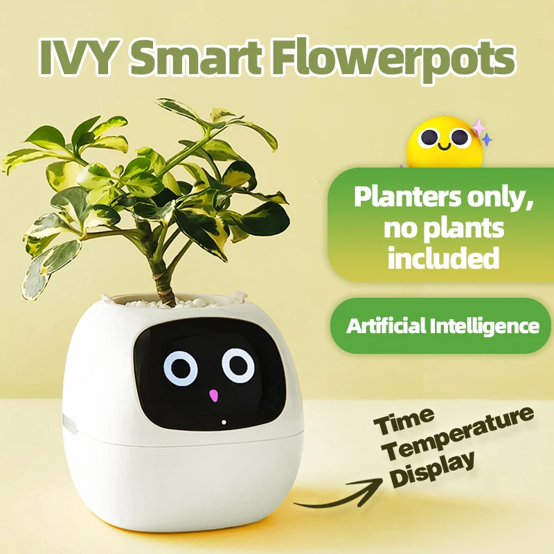 

Ivy Smart pet Planter Robot Guidance on Plant Care , Adorable Plant Companion with Rich Gesture Interaction