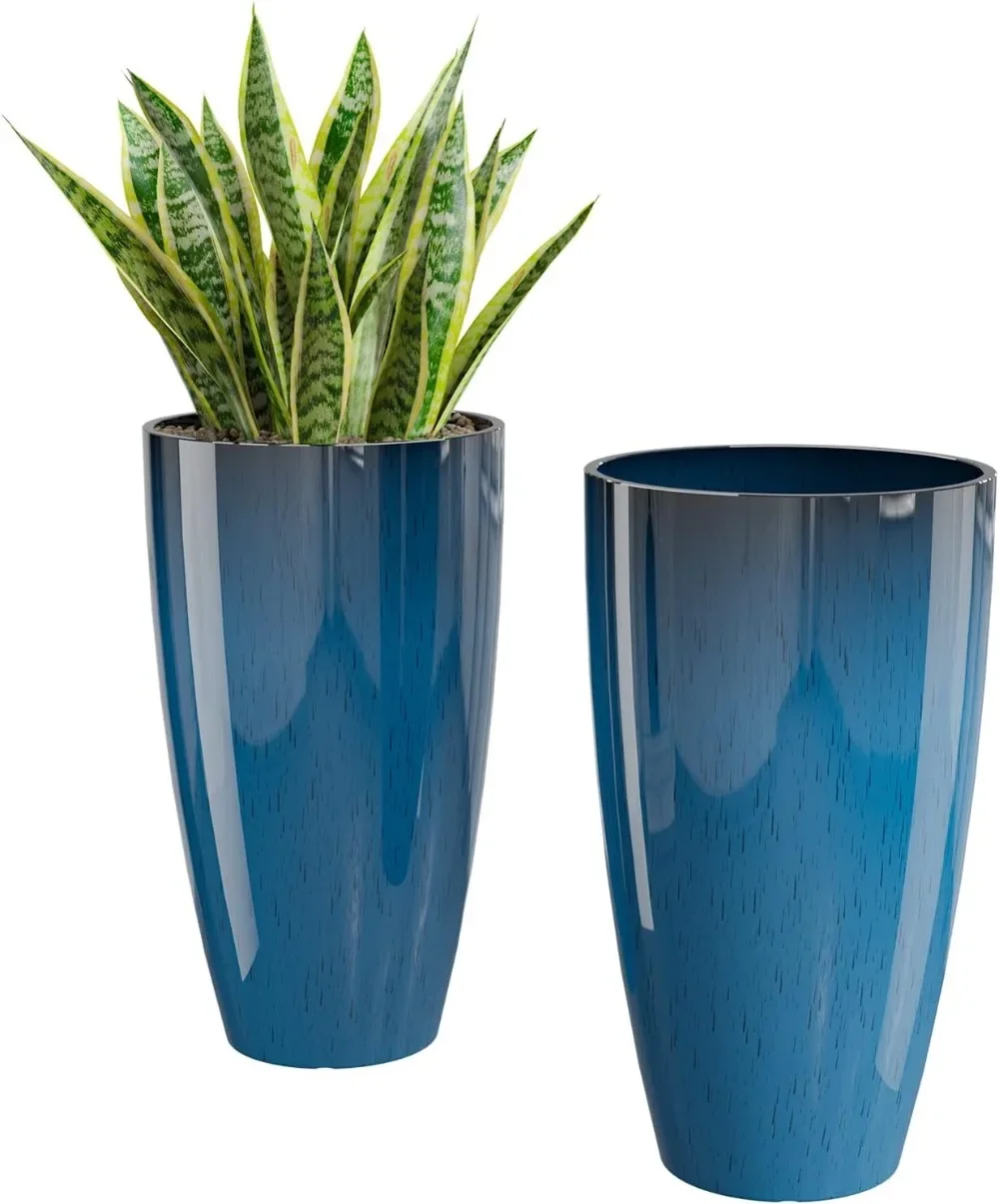 

Plant Pots Set of 2 Pack,10" Plant Pot for Indoor and Outdoor Plants with Drainage Hole,Flower Pots Modern Decorative Planter