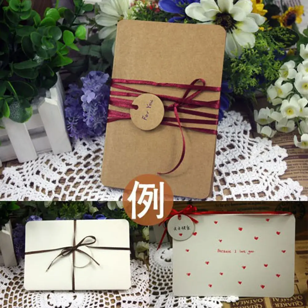 White Personalized Kids Vintage Blank High Quality 5PCS Mini Note Craft Message Card Greeting Card Kraft Paper