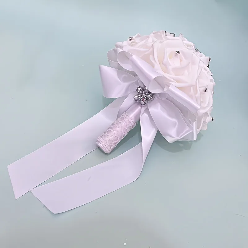 باقة العروس الوردية الرومانسية - حالمة وفراشة، باقة زفاف مثالية لحفلات الزفاف والالتعاقدات وديكور المنزل