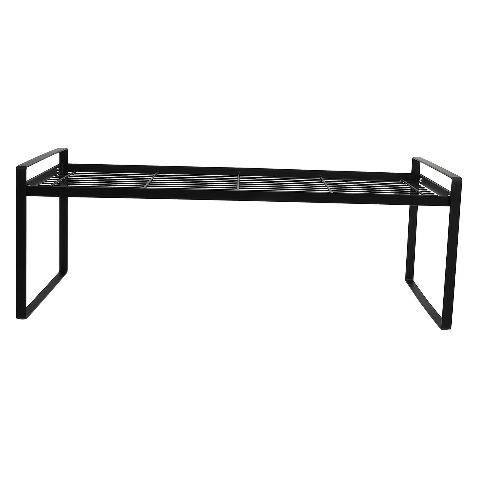 

1Pcs Tiered Kitchen Storage Rack Black Strong Double Guardrail Design for Home Display and Organization