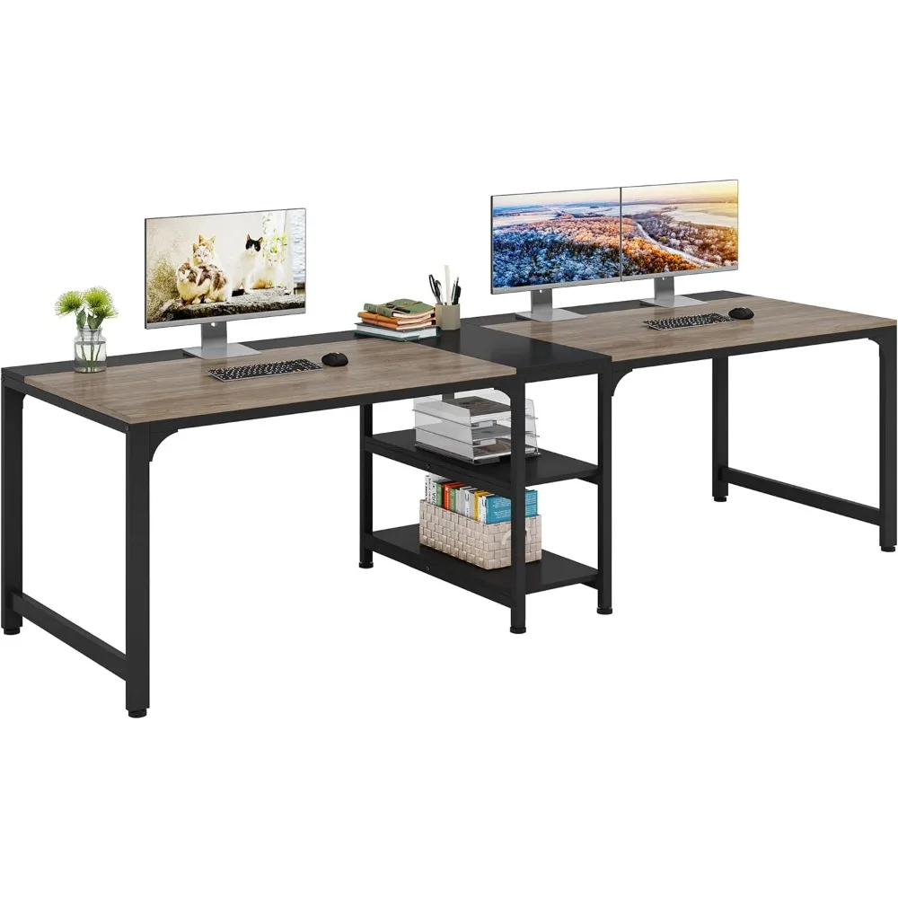 

90.5 Inch Large Double Home Office Compuer Desk Two Person Study Table,Office Compuer Desk