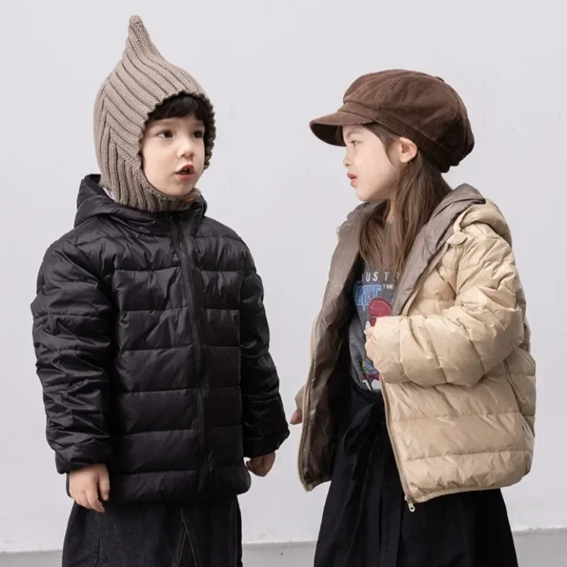 Kid Winter Puffer DucK Down Jackets for Boys Ultra Light Portable Hooded Girls Down Warm Coat for Children Baby Down Top Clothes