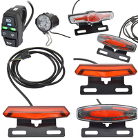 E-Bike Front Brake Rear Light Set 24/36/48V Bike Rack Lamp with Horn Headlight Switch Electric Bicycle Turn Tail Light Accessory