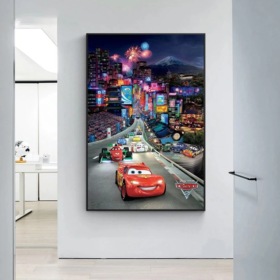 5D Diamond Painting Disney Cars McQueen Full Diamond Mosaic Animation Cross Stitch Kits Handicraft Hobby Kids Room Home Wall Art