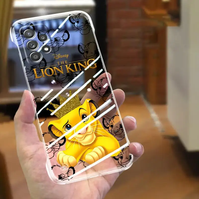 The King Lion Simba Animaton phone case for Samsung Galaxy A52 A14 A51 cases A13 A55 A52s A15 A53 borderless cooling clear funda